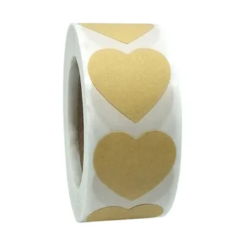 100-500 шт. Наклейка из крафт-бумаги Love в форме сердца для подарочной упаковки, принадлежности для вечеринки по случаю Дня рождения, канцелярские принадлежности для скрапбукинга, наклейка
