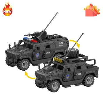 Военный бронированный внедорожник Moc, специальная полицейская модель антенны для пулемета, Детские строительные блоки, Игрушки, подарок для мальчиков и девочек
