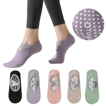 Женские высококачественные носки для пилатеса, противоскользящие дышащие бандажные Носки для йоги, женские носки для балетных танцев, спортивные носки для фитнеса, тренажерного зала