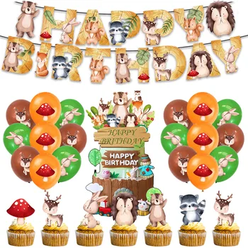 Зелено-коричневый набор воздушных шаров в джунглях Баннер на день рождения для тропической тематической вечеринки День рождения мальчиков Детский душ Выпускные украшения