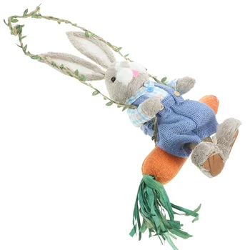 Садовая статуя кролика-качели, фигурка кролика Каваи, Подвесная скульптура животного на дереве, Пасхальные украшения для свадебных вечеринок
